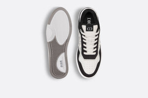 B27 Low-Top Sneaker • White Smooth Calfskin, Black Denim and White Dior Oblique Galaxy Leather