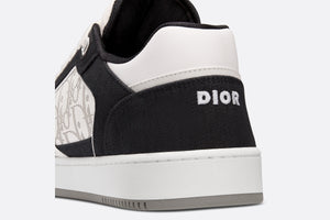 B27 Low-Top Sneaker • White Smooth Calfskin, Black Denim and White Dior Oblique Galaxy Leather