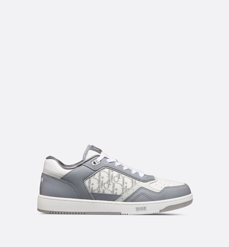 B27 Low-Top Sneaker • Dior Gray Smooth Calfskin and White Dior Oblique Galaxy Leather