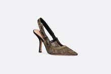 Load image into Gallery viewer, Dior Or J&#39;Adior Slingback Pump • Transparent Mesh Embroidered with Toile de Jouy Soleil Motif in Metallic Bronze-Tone Thread
