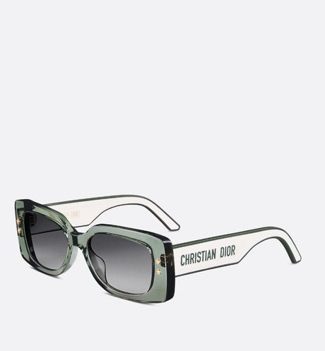 DiorPacific S1U • Transparent Green Rectangular Sunglasses