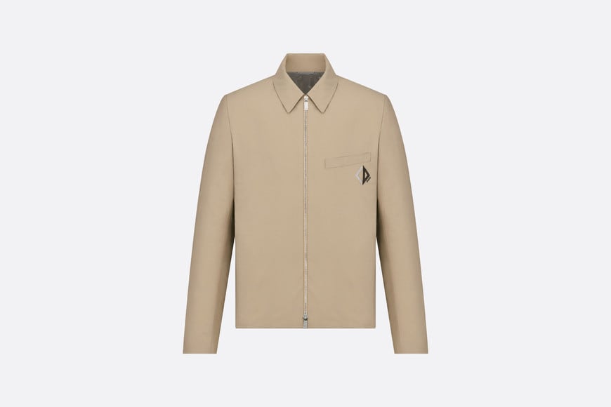 Zipped Jacket • Beige Blended Cotton