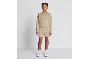 Kid's Shorts • Metallic Gold-Tone Dior Oblique Knit-Blend Jacquard