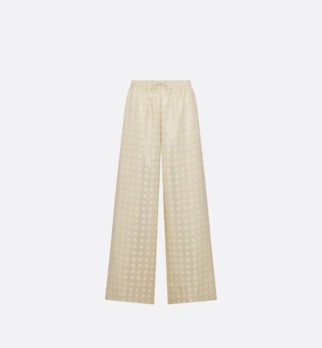 Dior Or Macrocannage Pants • Silk Twill with Gold-Tone Macrocannage Motif