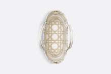 Load image into Gallery viewer, Hat Basket Bag • White and Gold-Tone Macrocannage Embroidery
