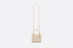 Mini Dior Or Lady Dior Bag • Gold-Tone Diamond Jacquard with Metallic Thread