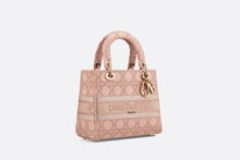 Load image into Gallery viewer, Medium Dior Or Lady D-Lite Bag • Pink Cannage Embroidery with Metallic Thread and Strass
