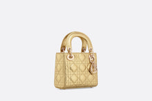 Load image into Gallery viewer, Mini Dior Or Lady Dior Bag • Metallic Platinum-Tone Crinkled Cannage Calfskin
