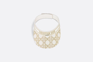 Dior Or D-Smash Macrocannage Visor • White and Gold-Tone Embroidery