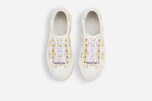 Dior Or Walk'n'Dior Platform Sneaker • Gold-Tone Cotton Embroidered with Macrocannage Motif in Metallic Thread