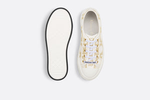 Dior Or Walk'n'Dior Platform Sneaker • Gold-Tone Cotton Embroidered with Macrocannage Motif in Metallic Thread