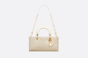 Small Dior Or Lady D-Joy Bag • Gold-Tone Diamond Jacquard with Metallic Thread