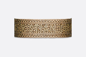 Dior Or Christian Dior Bracelet • Gold-Tone and Black Gradient Embroidery and Crystals