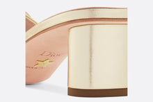 Load image into Gallery viewer, Dior Or C&#39;est Dior Heeled Slide • Gold-Tone Laminated Lambskin with Silver-Tone Strass Letters

