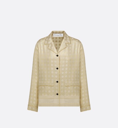 Dior Or Macrocannage Shirt • Silk Twill with Gold-Tone Macrocannage Motif