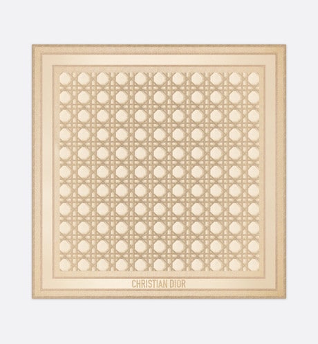 Dior Or Macrocannage 90 Square Scarf • Gold-Tone Silk and Metallic Thread
