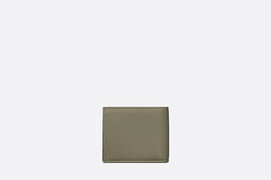 Saddle Compact Wallet • Khaki Grained Calfskin Leather Marquetry and Dior Oblique Jacquard