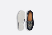 Load image into Gallery viewer, Kid&#39;s Dior Granville Loafer • Navy Blue Suede with Beige and Black Dior Oblique Jacquard
