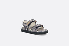 Load image into Gallery viewer, Dioract Sandal • White and Navy Blue Technical Fabric with Plan de Paris Print
