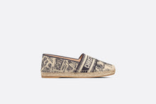 Load image into Gallery viewer, Dior Granville Espadrille • White and Navy Blue Cotton Embroidered with Plan de Paris Motif
