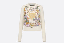 Load image into Gallery viewer, Embroidered Sweater • White Cashmere Knit with Multicolor Dior 4 Saisons Été Motif
