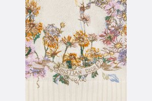 Embroidered Sweater • White Cashmere Knit with Multicolor Dior 4 Saisons Été Motif