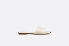 Load image into Gallery viewer, Dway Slide • White Calfskin and Embroidered Cotton
