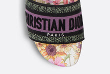 Load image into Gallery viewer, Dway Slide • Lilac Cotton Embroidered with Dior 4 Saisons Été Motif
