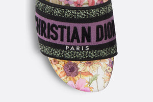Dway Slide • Lilac Cotton Embroidered with Dior 4 Saisons Été Motif