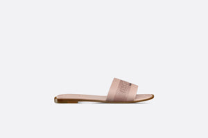 Dway Slide • Nude Calfskin and Embroidered Cotton