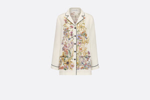 Shirt • White Silk Twill with Multicolor Dior 4 Saisons Été Motif