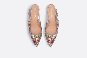 J'Adior Slingback Pump • Lilac Cotton Embroidered with the Dior 4 Saisons Été Motif
