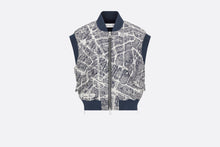 Load image into Gallery viewer, Vest • White and Navy Blue Technical Taffeta Jacquard with Plan de Paris Motif
