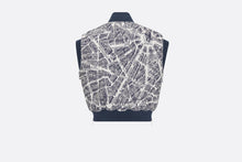 Load image into Gallery viewer, Vest • White and Navy Blue Technical Taffeta Jacquard with Plan de Paris Motif
