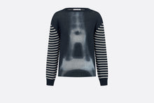 Load image into Gallery viewer, Sweater • Black and Gray Cotton and Linen Knit with Eiffel Tower Motif
