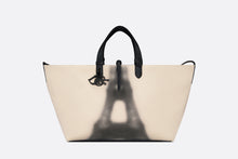 Load image into Gallery viewer, Large Dior Toujours Bag • Latte and Black Canvas with Eiffel Tower Print
