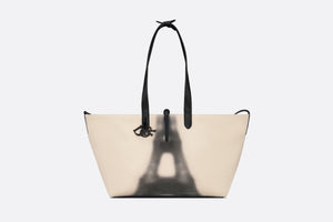 Large Dior Toujours Bag • Latte and Black Canvas with Eiffel Tower Print