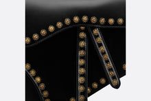 Load image into Gallery viewer, Saddle Bag with Strap • Black Cannage Calfskin with Gold-Finish Sun Studs
