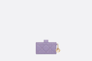 Lady Dior Gusset Card Holder • Lilac Cannage Lambskin