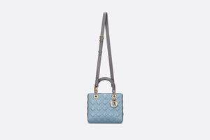 Medium Lady Dior Bag • Sky Blue and Steel Gray Cannage Lambskin