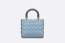 Load image into Gallery viewer, Medium Lady Dior Bag • Sky Blue and Steel Gray Cannage Lambskin
