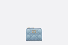 Load image into Gallery viewer, Dior Caro Dahlia Wallet • Two-Tone Sky Blue and Steel Gray Supple Cannage Calfskin
