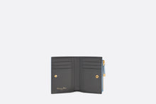 Load image into Gallery viewer, Dior Caro Dahlia Wallet • Two-Tone Sky Blue and Steel Gray Supple Cannage Calfskin
