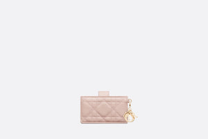 Lady Dior Gusset Card Holder • Powder Pink Cannage Lambskin