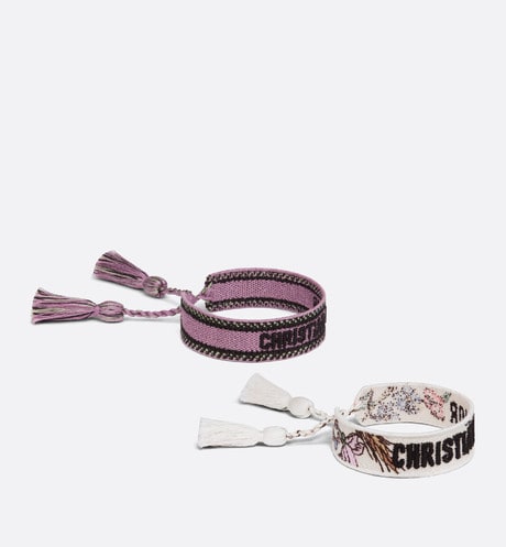 Christian Dior Bracelet Set • White and Purple Dior 4 Saisons Été Embroidery