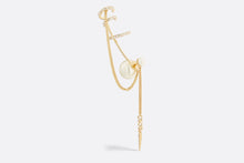 Load image into Gallery viewer, Dior Tribales Earring • Gold-Finish Metal with White Resin Pearls and Silver-Tone Crystals
