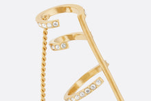 Load image into Gallery viewer, Dior Tribales Earring • Gold-Finish Metal with White Resin Pearls and Silver-Tone Crystals
