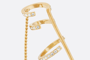 Dior Tribales Earring • Gold-Finish Metal with White Resin Pearls and Silver-Tone Crystals