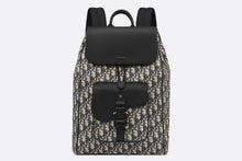 Load image into Gallery viewer, Saddle Backpack • Beige and Black Dior Oblique Jacquard and Black Grained Calfskin
