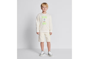 Kid's Bobby Track Shorts • Beige Cotton Fleece